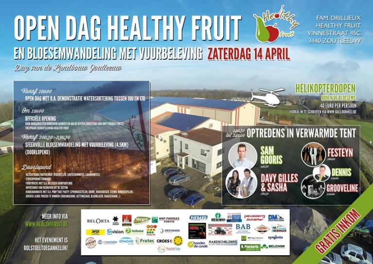 Affiche Open dag Healthy Fruit in Zoutleeuw bij Familie Drillieux